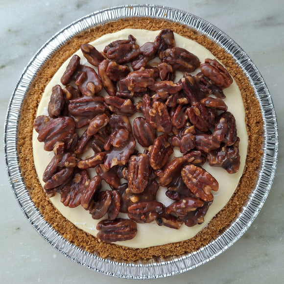 Salted Caramel Pecan Cheesecake Pie